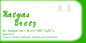 matyas bretz business card